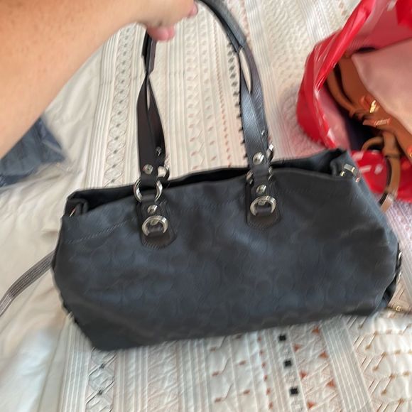 Coach bluish, gray handbag, monogrammed - Picture 4 of 7